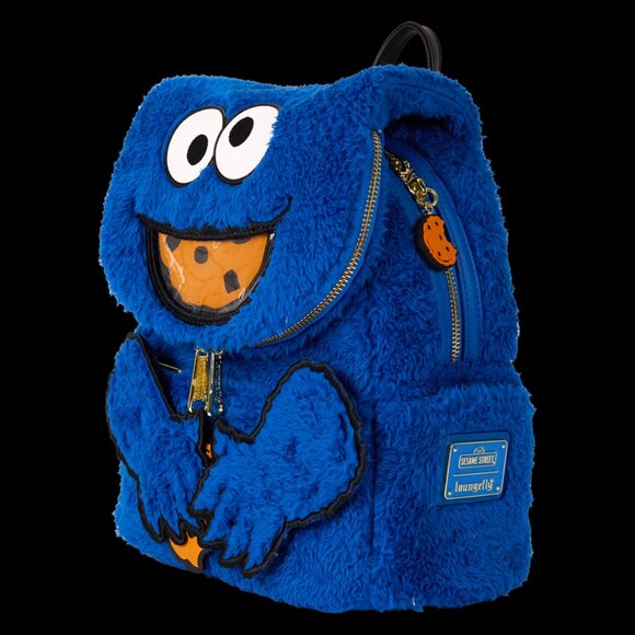 Loungefly Cookie Monster Plush Mini Backpack – Moveable Arms & Hidden Coin Bag! - Picture 5 of 9